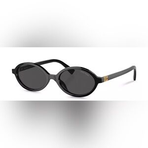 Miu Miu Regard 50mm Black and Gold Oval Sunglasses